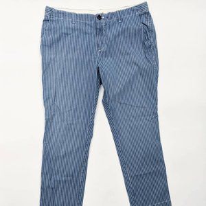 Gap Blue Vertical Stripe Girlfriend Chinos Size 12